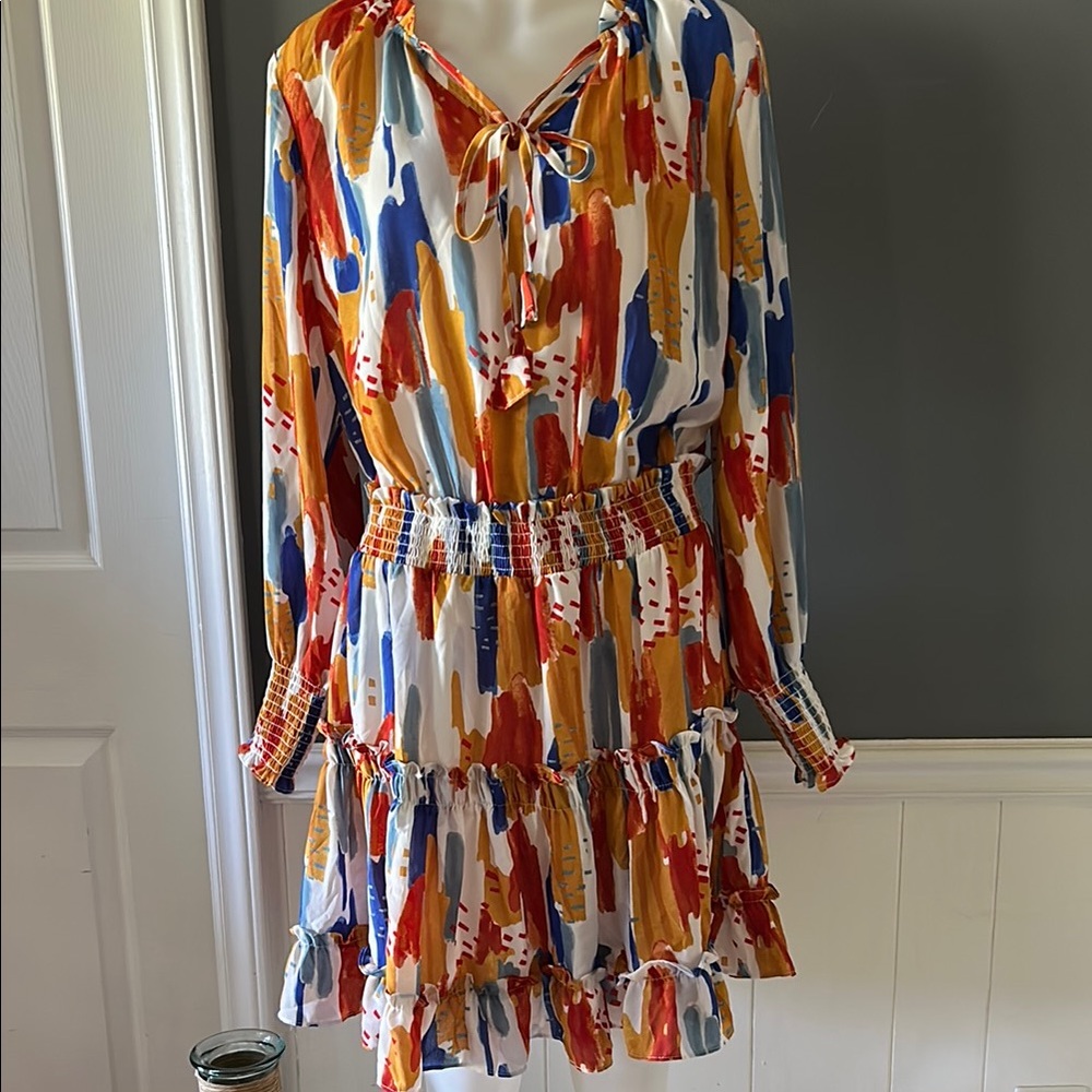 Colorful Abstract Print Dress - Picture 2 of 8